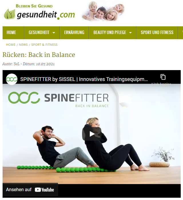 SPINEFITTER by SISSEL Raffle on Gesundheit.com