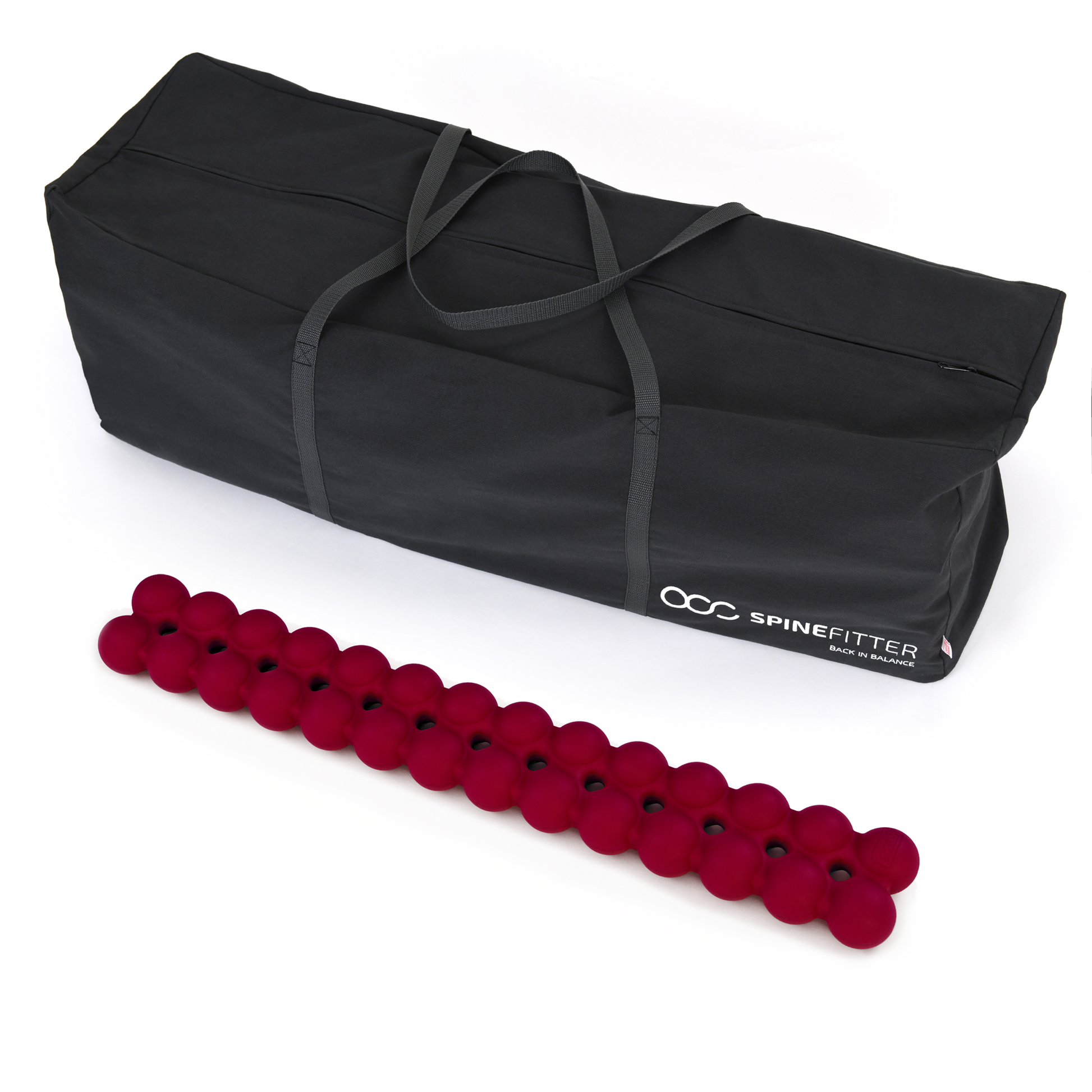 Die Coachbag ist gefüllt mit 10 SPINEFITTER by SISSEL. So können Sie Ihren Sportkurs mitnehmen und beispielsweise draußen in der Natur durchführen, oder im Stusio einfach den Raum wechseln. Für das Gruppentraining eignet sich der SPINEFITTER. Mit dem SPINEFITTER by SISSEL können Verspannungen und Blockaden im Bereich des Nackens, der Wirbelsäule und der Schultern gelöst werden. Farbe Rot